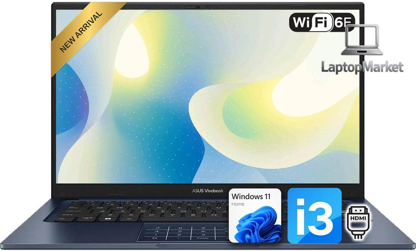 Customized ASUS Vivobook 14 FHD Laptop | Intel 13th Core i3, Up to 4.5GHz | 8/12/16/24/40GB DDR4 RAM | 256GB/512GB/1TB/2TB/4TB PCIe SSD | Win 11 | Wi-Fi 6E | HDMI | NumberPad | Thin & Light