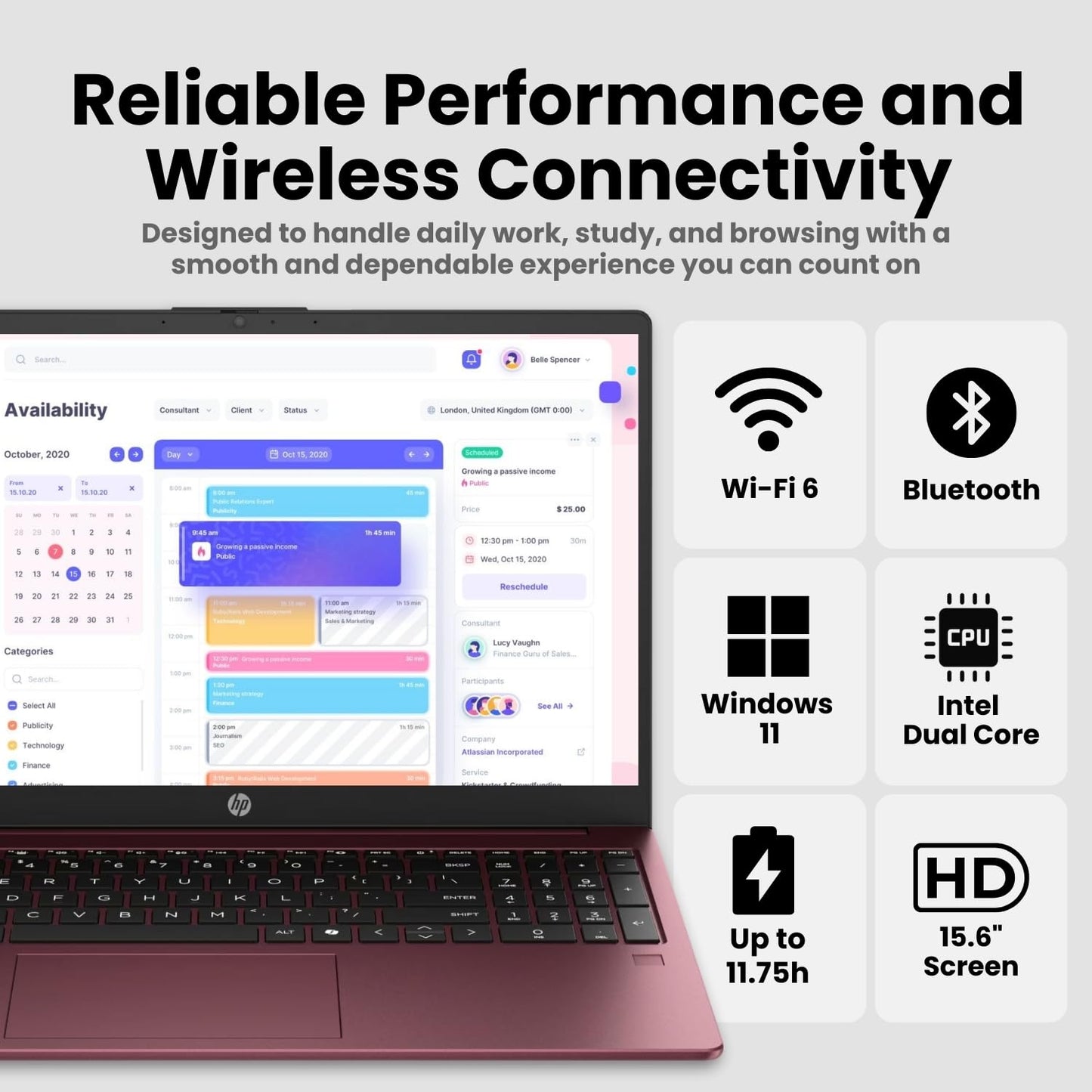 HP Ultrabook 15.6" Business Laptop Computer with Microsoft 365 • 2026 Edition • Intel 4-Core N200 CPU • 1.1TB Storage (1TB OneDrive + 128GB SSD) • Windows 11 • Copilot AI • no Mouse