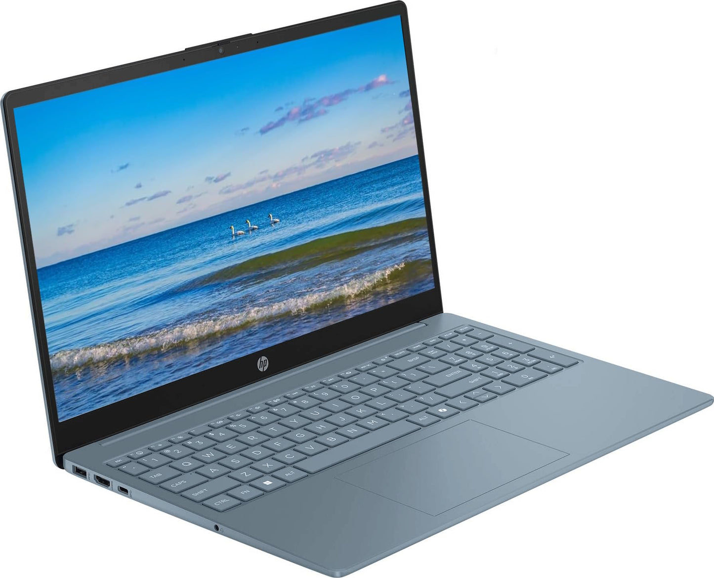 HP 2024 Portable 15'' HD Micro-Edge IPS Laptop, Intel Pentium Processor Up to 3.68GHz, 16GB DDR4, 128GB SSD, HDMI, Webcam, Ultra-Fast 6th Gen WiFi, Windows 11 OS, Dale Blue,