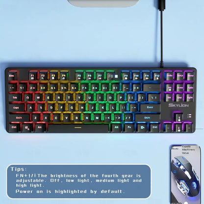 H87 Mechanical Wired Dual Color Keyboard for Gaming