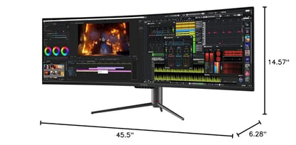 INNOCN 49" Curved Gaming Monitor 144Hz Ultrawide 32:9 WDFHD 3840 x 1080P, R1800, 99% sRGB, HDR400, USB Type C, DisplayPort, HDMI, Built-in Speakers, Height/Tilt Adjustable - 49C1G