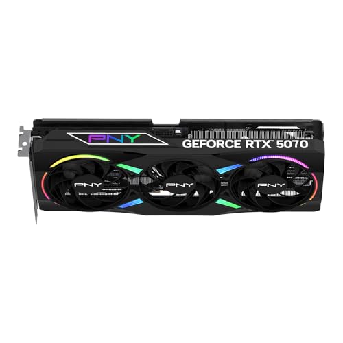 PNY NVIDIA GeForce RTX™ 5070 Epic-X™ ARGB OC Triple Fan, Graphics Card (12GB GDDR7, 192-bit, Boost Speed: 2685 MHz, SFF-Ready, PCIe® 5.0, HDMI®/DP 2.1, 2.4-Slot, Blackwell Architecture, DLSS 4)