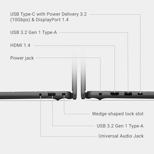 Dell 16 Laptop DC16250-16.0-inch 16:10 FHD+ Touch Display, Intel Core 5 120U Processor, 16GB DDR5 RAM, 512GB SSD, Intel Graphics, Windows 11 Home, 1 Year Basic Onsite Service - Carbon Black