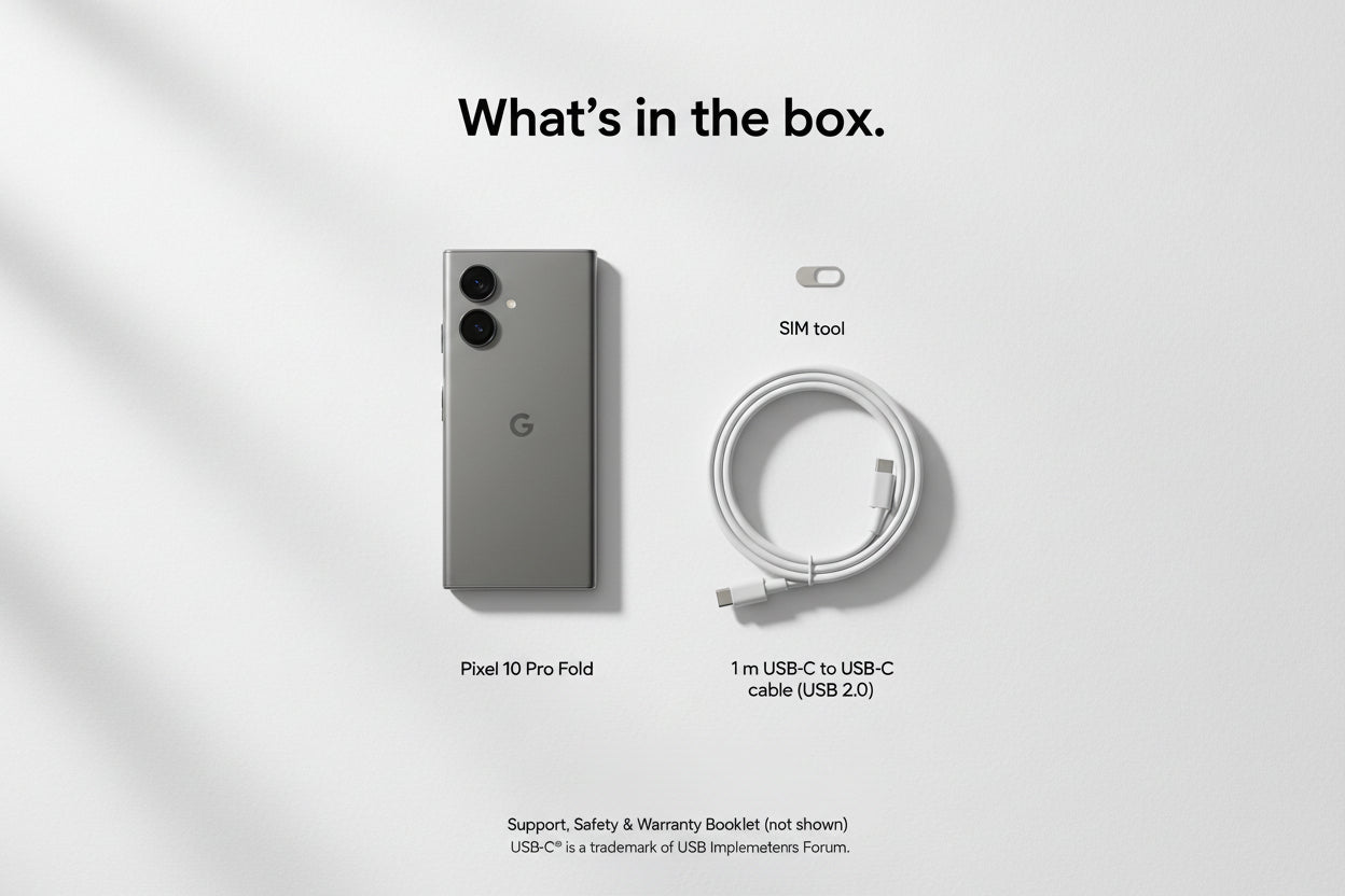 Google Pixel 10 Pro Fold - Unlocked Android Smartphone - Gemini AI Assistant - Advanced Triple Rear Camera System - 24+ Hour Battery - Foldable Display - Moonstone - 256 GB (2025 Model)