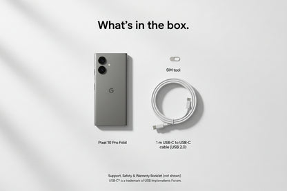 Google Pixel 10 Pro Fold - Unlocked Android Smartphone - Gemini AI Assistant - Advanced Triple Rear Camera System - 24+ Hour Battery - Foldable Display - Moonstone - 256 GB (2025 Model)