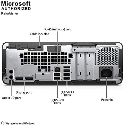 HP ProDesk 600 G3 SFF Desktop Computer with 21.5" FHD Monitor, Intel Quad Core i5-6500, 16GB DDR4, 256GB SSD, DisplayPort, Keyboard & Mouse, WiFi, BT, Windows 11 Pro , Black Used