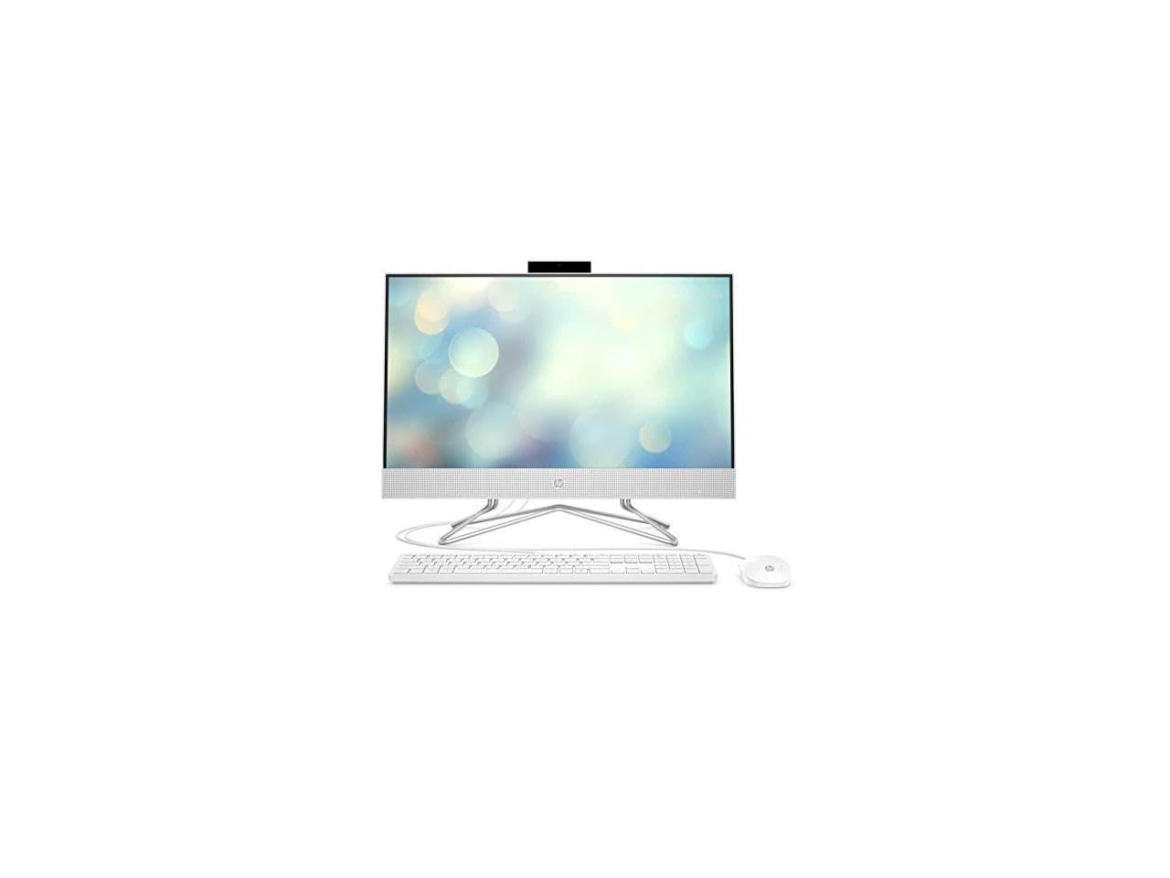 Refurbish HP 22" All-in-One Desktop, AMD Athlon Silver 3050U Processor, AMD Radeon Graphics, 4 GB RAM, 256 GB SSD, Windows 11 Home (22-dd0210, Snow white)