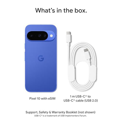 Google Pixel 10 - Unlocked Android Smartphone - Gemini AI Assistant - Advanced Triple Rear Camera, Fast-Charging 24+ Hour Battery, and 6.3" Actua Display - Frost - 256 GB (2025 Model)