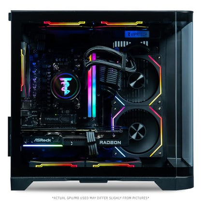 ViprTech Reaper 2.5 Liquid-Cooled PC - AMD Ryzen 7 8700F (5.0Ghz Turbo), AMD RX 9060 XT 16GB, 16GB DDR5 RAM, 1TB NVMe SSD, 800W Gold PSU, VR-Ready, WiFi BT, Win 11, Gaming Desktop Computer, Black