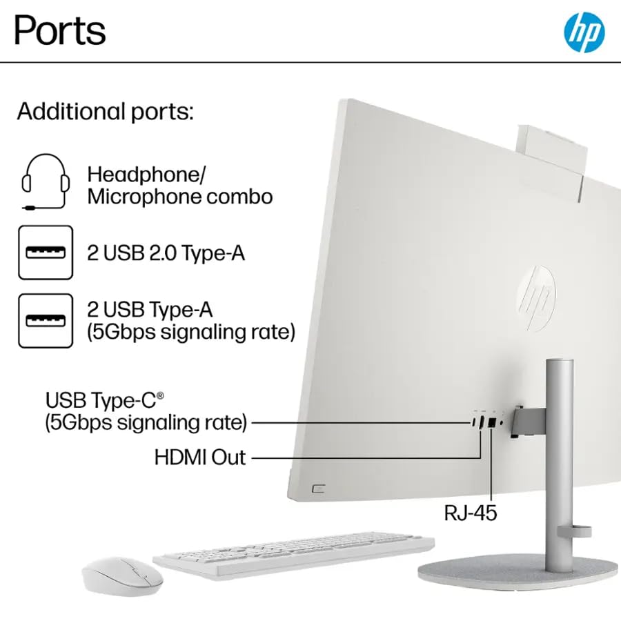 HP 27" All-in-One Touchscreen Desktop PC 2025 New, Intel Ultra 7 255U (Up to 5.2GHz), Intel AI Boost, 27 inch FHD Touchscreen Anti-Glare Display, 32 GB DDR5 5600MT/s, 2 TB Gen4 SSD, Windows 11 Pro
