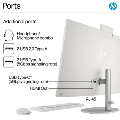 HP 27" All-in-One Touchscreen Desktop PC 2025 New, Intel Ultra 7 255U (Up to 5.2GHz), Intel AI Boost, 27 inch FHD Touchscreen Anti-Glare Display, 32 GB DDR5 5600MT/s, 2 TB Gen4 SSD, Windows 11 Pro