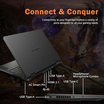 HP Omen 16" Gaming Laptop, AMD Ryzen 9 8940HX, GeForce RTX 5070 Graphics, 32GB DDR5, 2TB Storage(1TB SSD&1TB Docking Station Set), FHD 144Hz Display, Backlit Keyboard, Copilot, Win 11 Pro, Black