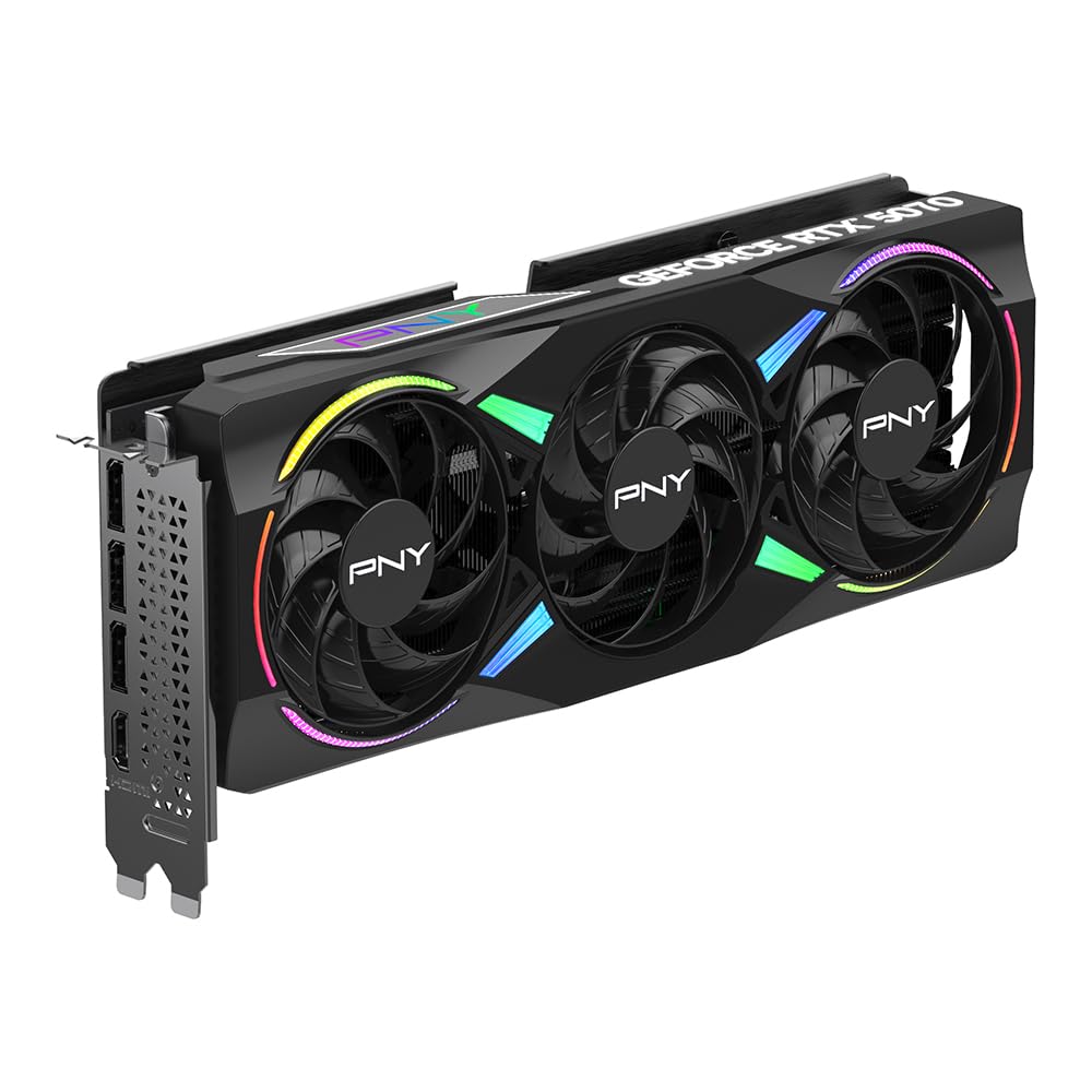 PNY NVIDIA GeForce RTX™ 5070 Epic-X™ ARGB OC Triple Fan, Graphics Card (12GB GDDR7, 192-bit, Boost Speed: 2685 MHz, SFF-Ready, PCIe® 5.0, HDMI®/DP 2.1, 2.4-Slot, Blackwell Architecture, DLSS 4)