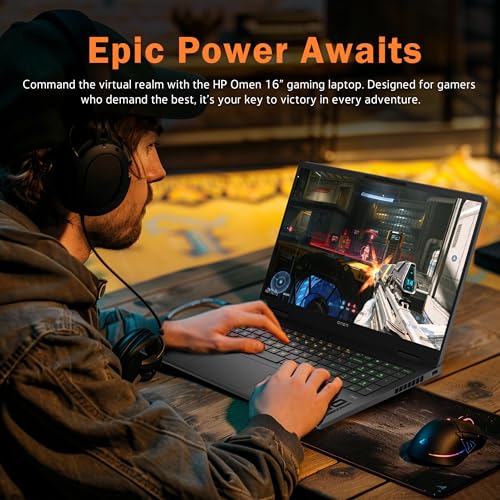 HP Omen 16" Gaming Laptop, AMD Ryzen 9 8940HX, GeForce RTX 5070 Graphics, 32GB DDR5, 2TB Storage(1TB SSD&1TB Docking Station Set), FHD 144Hz Display, Backlit Keyboard, Copilot, Win 11 Pro, Black