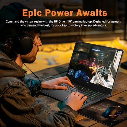 HP Omen 16" Gaming Laptop, AMD Ryzen 9 8940HX, GeForce RTX 5070 Graphics, 32GB DDR5, 2TB Storage(1TB SSD&1TB Docking Station Set), FHD 144Hz Display, Backlit Keyboard, Copilot, Win 11 Pro, Black