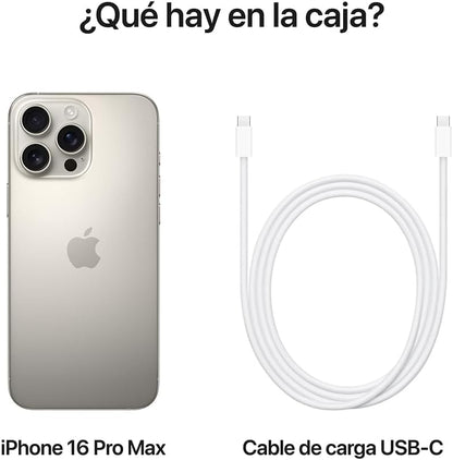 Apple iPhone 16 Pro Max, US Version, 256GB, Natural Titanium - Unlocked (Renewed)