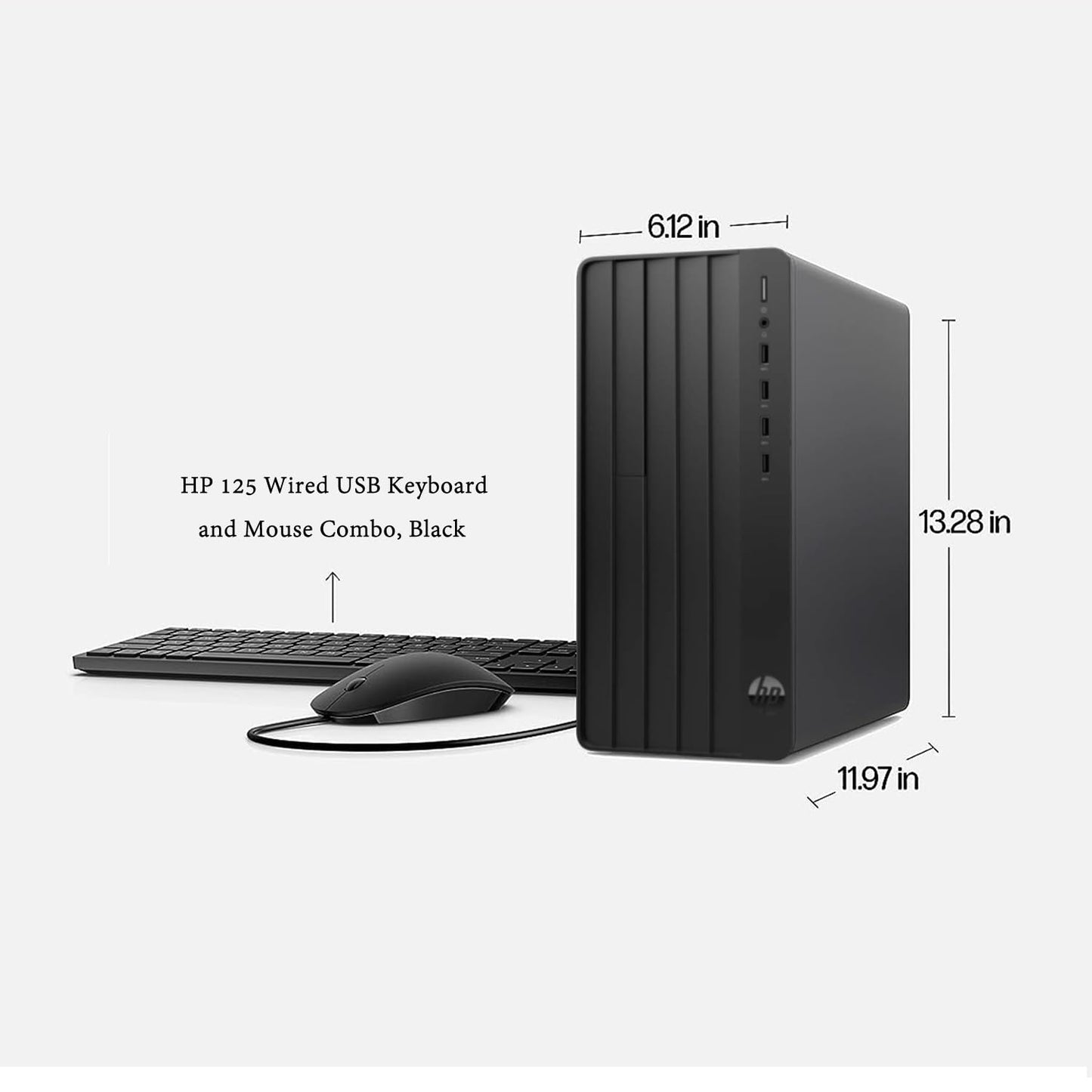 HP Pro Tower 290 G9 Business Desktop, 13th Gen Intel 4-Core Processor (Beats Core i7-9700), 16GB RAM, 256GB PCIe SSD + 1TB HDD, 2-Monitor Support 4K, HDMI, VGA, Wi-Fi, Windows 11 Pro
