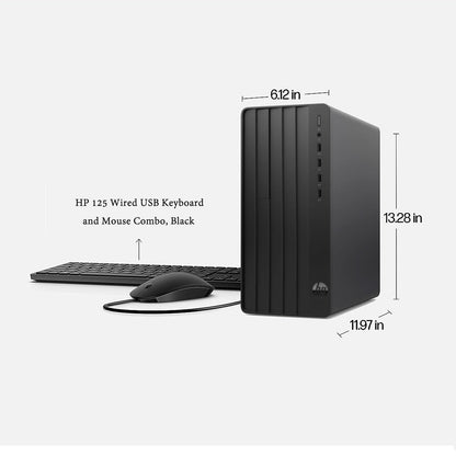 HP Pro Tower 290 G9 Business Desktop, 13th Gen Intel 4-Core Processor (Beats Core i7-9700), 16GB RAM, 256GB PCIe SSD + 1TB HDD, 2-Monitor Support 4K, HDMI, VGA, Wi-Fi, Windows 11 Pro
