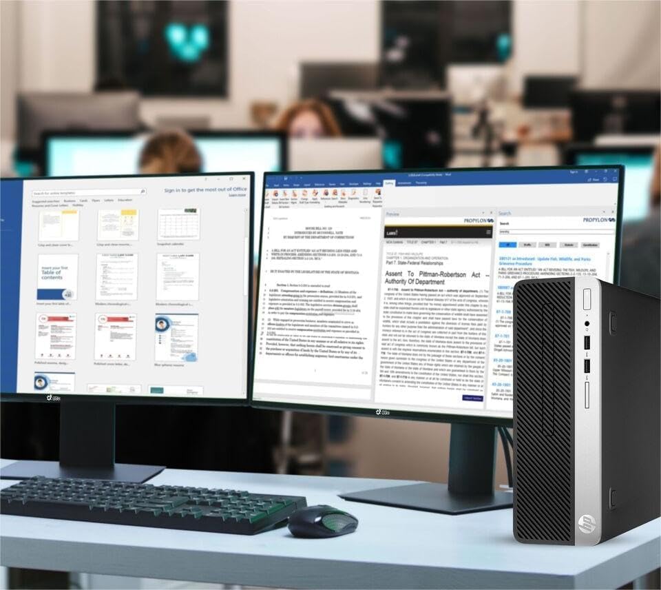 HP ProDesk 600 G3 SFF Desktop Computer with 21.5" FHD Monitor, Intel Quad Core i5-6500, 16GB DDR4, 256GB SSD, DisplayPort, Keyboard & Mouse, WiFi, BT, Windows 11 Pro , Black Used