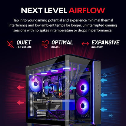 NEW Skytech King 95 Gaming PC Desktop, Ryzen 7 9800X3D 4.7 GHz (5.2 GHz Turbo Boost), NVIDIA RTX 5070 12GB GDDR7, 1TB Gen4 SSD, 32GB DDR5 RAM 6000 RGB, 850W Gold PSU, 360mm ARGB AIO, Wi-Fi, Win 11 Home