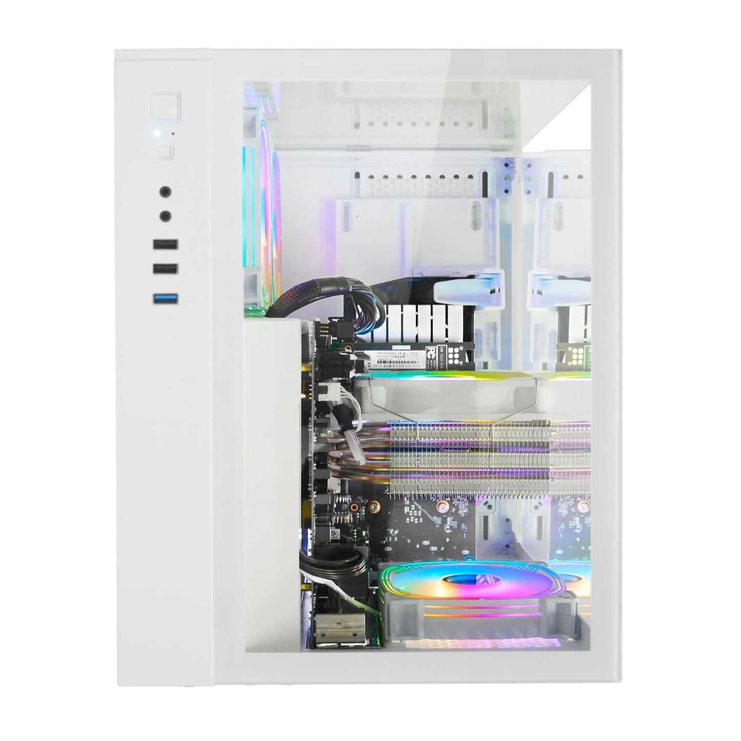 LXZ Gaming PC Desktop Computer, Core i5-14400F, GeForce RTX 5060 8GB, 32GB DDR5 RAM, 1TB SSD, WiFi 6, 650W PSU, Black Tower Prebuilt PC