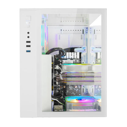 LXZ Gaming PC Desktop Computer, Core i5-14400F, GeForce RTX 5060 8GB, 32GB DDR5 RAM, 1TB SSD, WiFi 6, 650W PSU, Black Tower Prebuilt PC