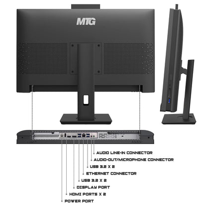 Gaming All in one PC 24 Inch FHD Touchscreen, MTG Yama, Intel Core i5 10th Gen, 16GB RAM, 240GB NVME / 1TB SSD, AMD RX 550 4GB DDR5 Graphics, Webcam, RGB Combo, Windows 11 Home