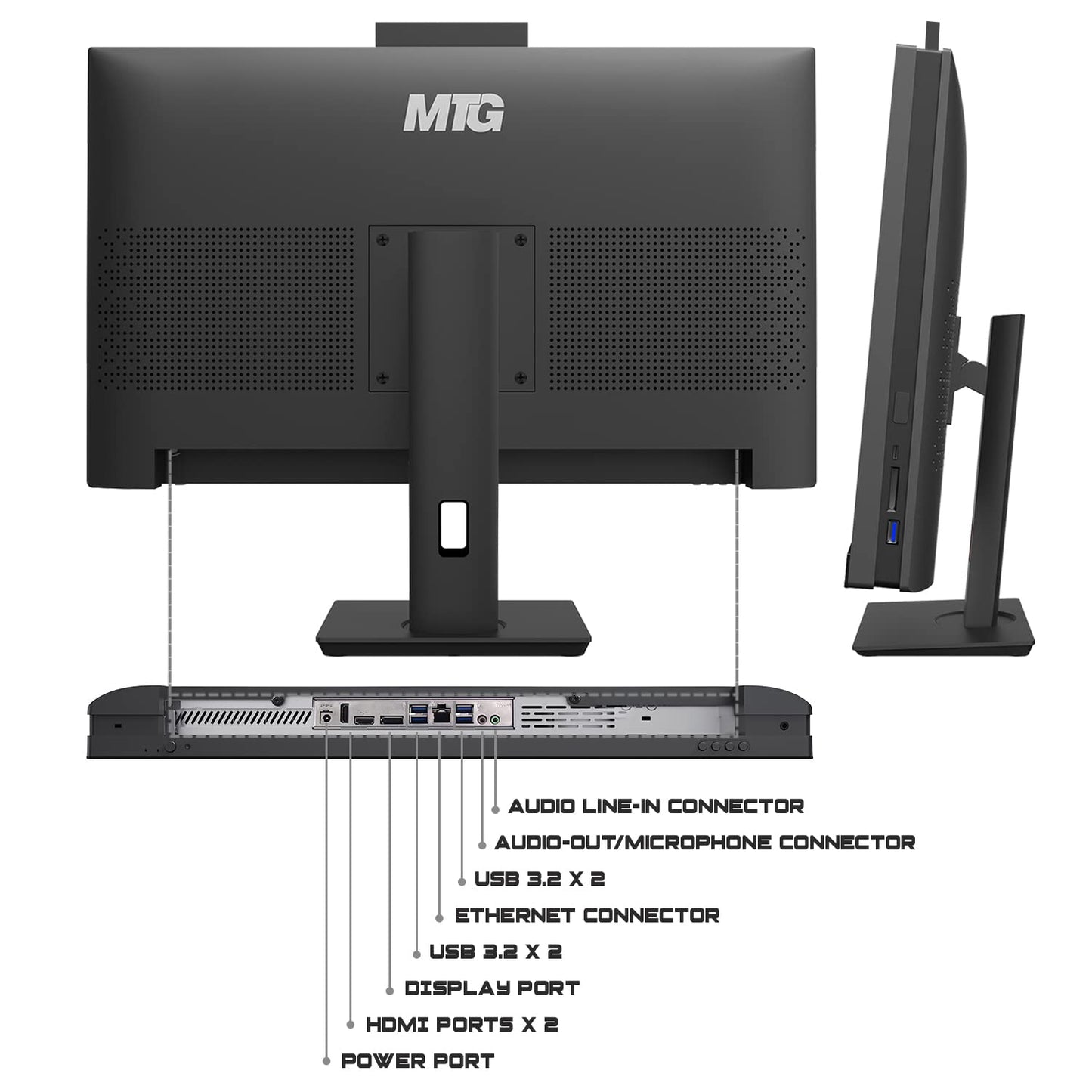 Gaming All in one PC 24 Inch FHD Touchscreen, MTG Yama, Intel Core i5 10th Gen, 16GB RAM, 480GB NVME / 2TB SSD, AMD RX 550 4GB DDR5 Graphics, Webcam, RGB Combo, Windows 11 Home
