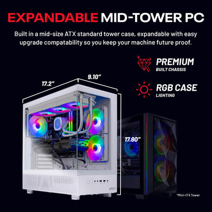 NEW Skytech Gaming Azure 3 Desktop PC, Ryzen 7 9700X 3.8 GHz (5.5GHz), NVIDIA RTX 4060 8GB, 1TB NVMe SSD, 16GB DDR5 RAM 6000, 650W Gold PSU, 360mm ARGB AIO, Wi-Fi, Win 11