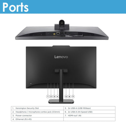 Lenovo AIO 24" FHD All-in-One Desktop Computer, Lifetime Office 365 for Web, Intel 4-Core Processor, 8GB DDR4 RAM, 512GB PCIe SSD, WiFi 6, Bluetooth 5.2, HDMI, Onyx Black, KB, Windows 11 Home