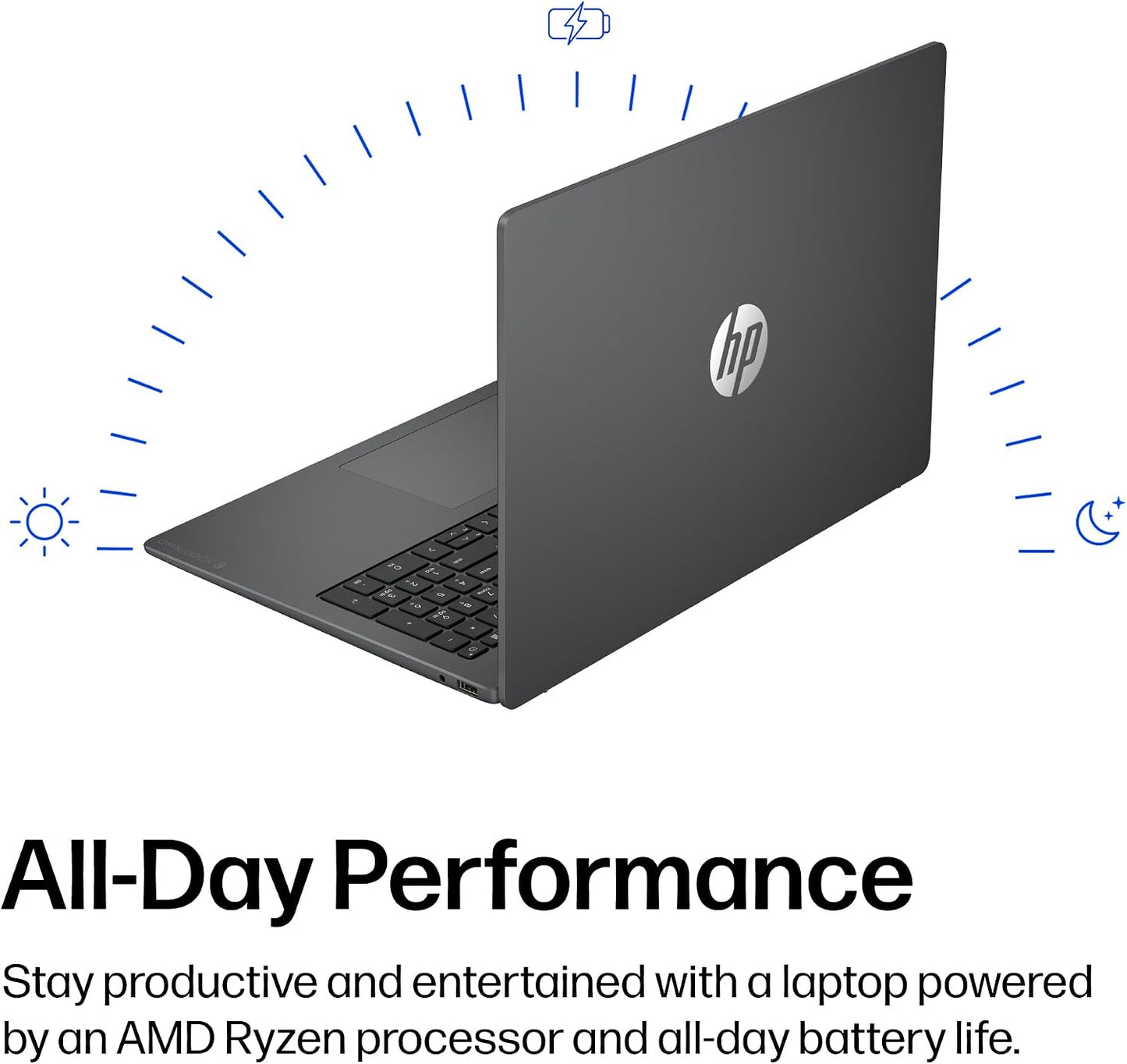 HP OmniBook 3 16 inch Laptop PC, 2K Touchscreen, AMD Ryzen 3 30, 8 GB RAM, 256 GB SSD, AMD Radeon 610M GPU, Windows 11 Home, Mica Silver, 16-by0199nr