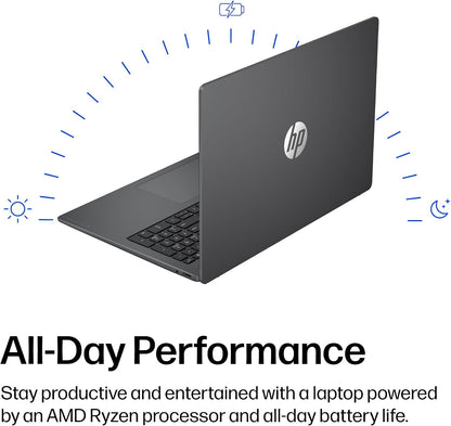 HP OmniBook 3 16 inch Laptop PC, 2K Touchscreen, AMD Ryzen 3 30, 8 GB RAM, 256 GB SSD, AMD Radeon 610M GPU, Windows 11 Home, Mica Silver, 16-by0199nr