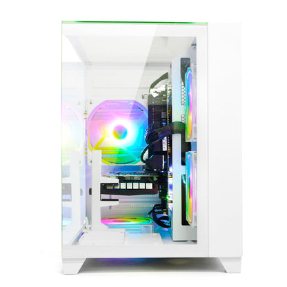 LXZ Gaming PC Desktop Computer, Core i5-14400F, GeForce RTX 5060 8GB, 32GB DDR5 RAM, 1TB SSD, WiFi 6, 650W PSU, Black Tower Prebuilt PC