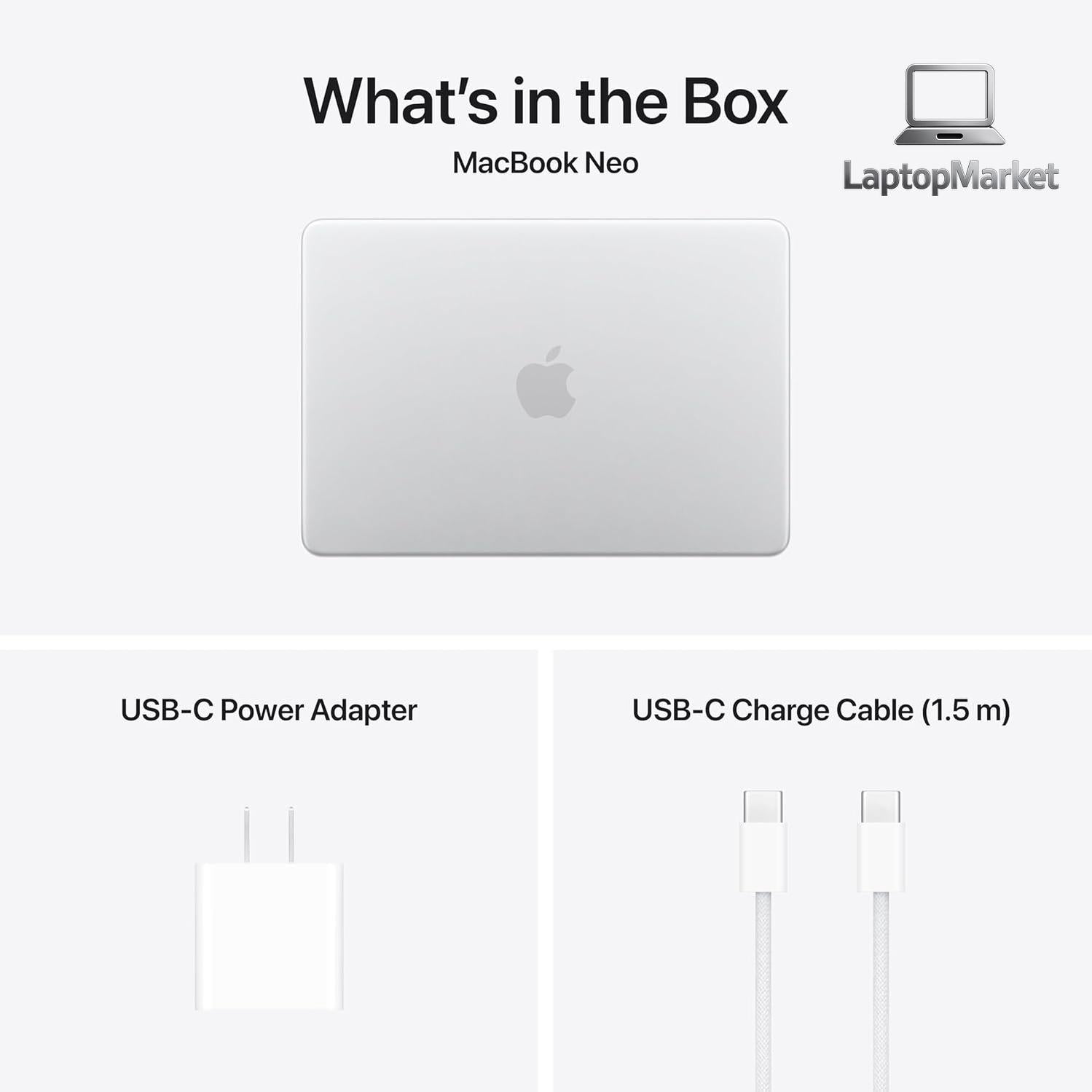Apple 2026 MacBook Neo 13-inch Laptop with A18 Pro chip: Built for AI and Apple Intelligence, Liquid Retina Display, 8GB Unified Memory, 256GB SSD Storage, 1080p FaceTime HD Camera; Silver