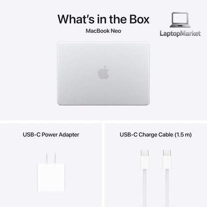 Apple 2026 MacBook Neo 13-inch Laptop with A18 Pro chip: Built for AI and Apple Intelligence, Liquid Retina Display, 8GB Unified Memory, 256GB SSD Storage, 1080p FaceTime HD Camera; Silver