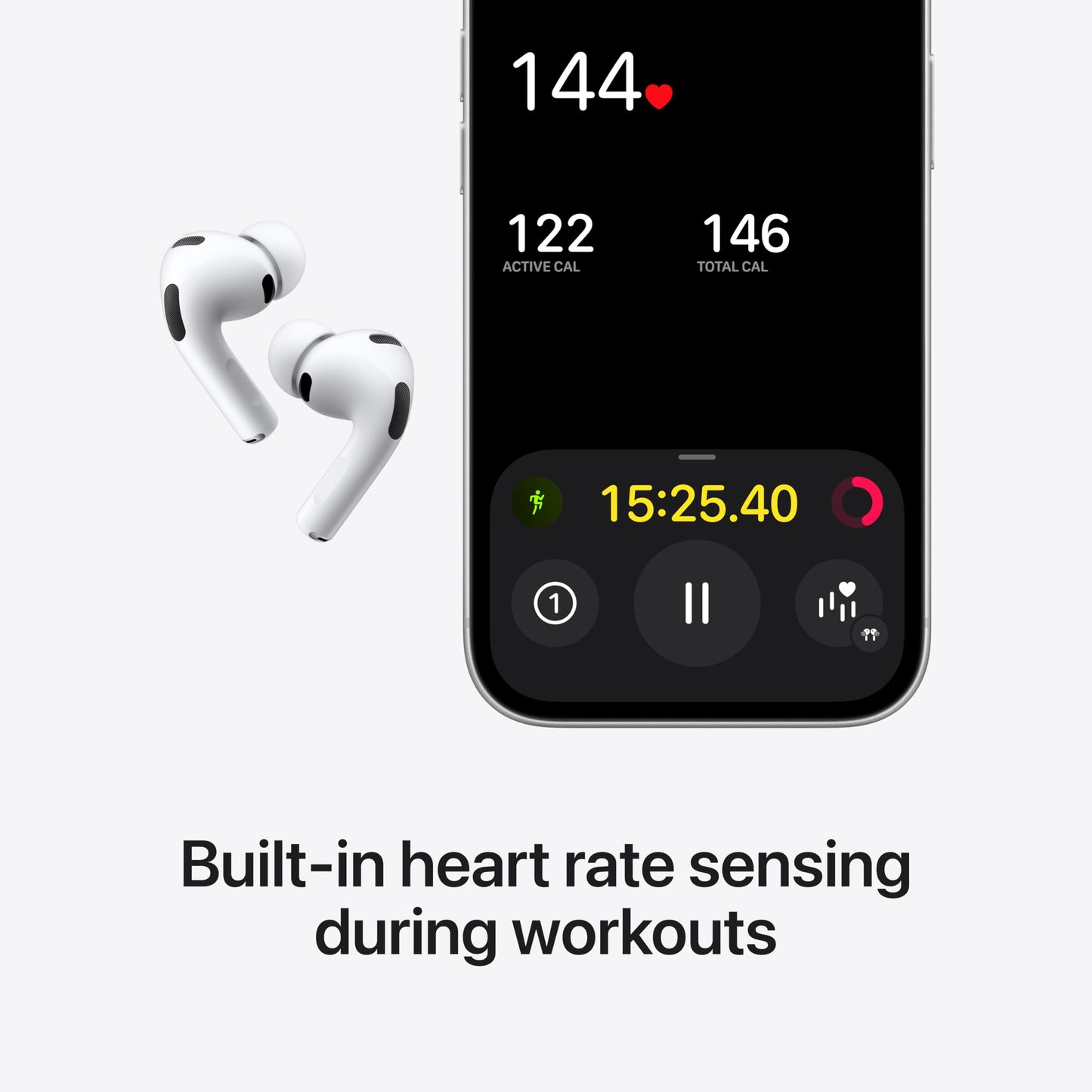 Apple AirPods Pro 3 Wireless Earbuds, Active Noise Cancellation, Live Translation, Heart Rate Sensing,Hearing Aid Feature,Bluetooth Headphones,Spatial Audio, High-Fidelity Sound, USB-C Charging, White