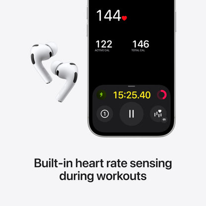 Apple AirPods Pro 3 Wireless Earbuds, Active Noise Cancellation, Live Translation, Heart Rate Sensing,Hearing Aid Feature,Bluetooth Headphones,Spatial Audio, High-Fidelity Sound, USB-C Charging, White