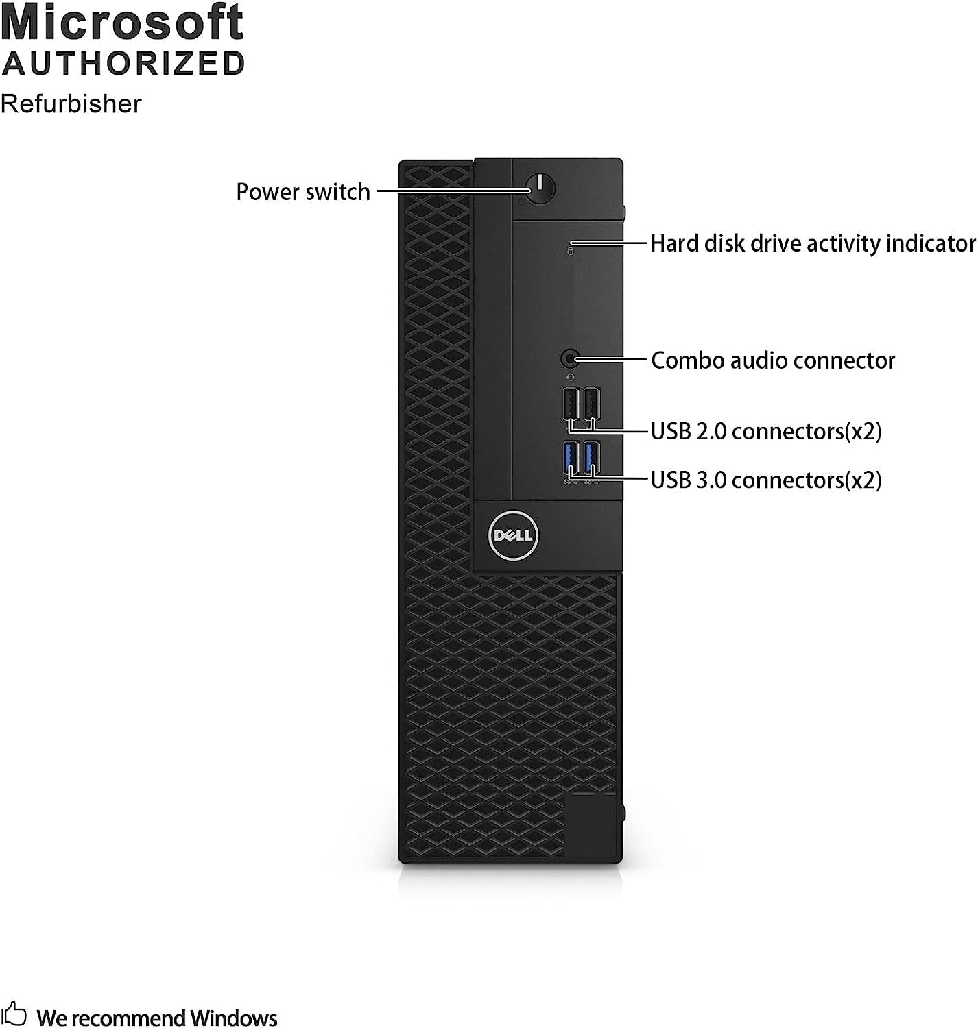 USED Dell Optiplex 3050 SFF Desktop Computer PC, Intel Quad Core i5-6500 up to 3.6GHz, 16GB DDR4, 256GB SSD, WiFi, 4K Support, DP, HDMI, Windows 11 Pro 64 Bit