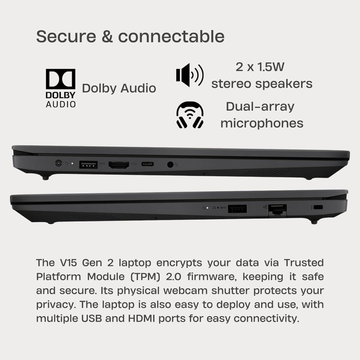 Lenovo 2026 New V15 Laptop for Student & Business | Intel Pentium 4-Core Processor | 15.6 FHD Screen (1920 x 1080) | 12GB RAM | 256GB SSD | Ethernet RJ-45 | Windows 11 with Office 365 for The Web