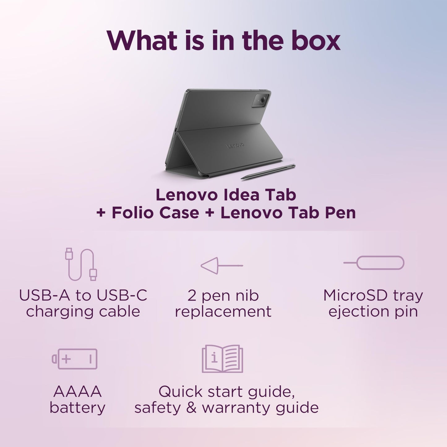 Lenovo Idea Tab - College Tablet - 11″ 2.5K IPS Touchscreen Display - 90Hz - MediaTek Dimensity 6300-4 GB Memory - 128 GB Storage - Integrated Arm Mali-G57 MC2 - Tab Pen and Folio Case