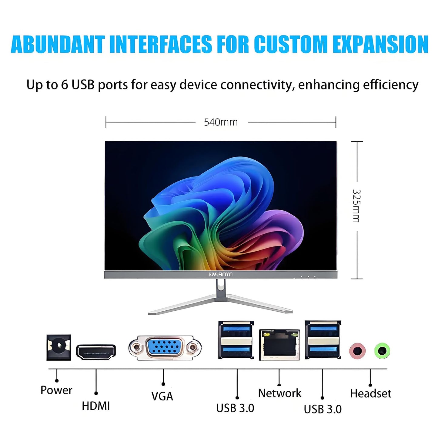 HVLANYN 23.8-Inch Fhd All-in-One Desktop Compute,Core i3 16GB DDR4 RAM,1TB PCIe SSD,1920x1080 FHD Display, WiFi, Bluetooth,Mouse and Keyboard Include,with 1-Year Warrant