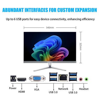 HVLANYN 23.8-Inch Fhd All-in-One Desktop Compute,Core i3 16GB DDR4 RAM,1TB PCIe SSD,1920x1080 FHD Display, WiFi, Bluetooth,Mouse and Keyboard Include,with 1-Year Warrant