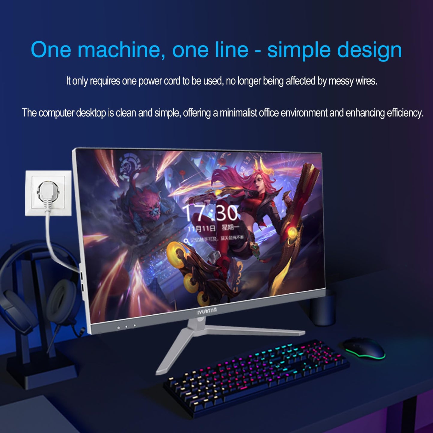 HVLANYN 23.8-Inch Fhd All-in-One Desktop Compute,Core i3 16GB DDR4 RAM,1TB PCIe SSD,1920x1080 FHD Display, WiFi, Bluetooth,Mouse and Keyboard Include,with 1-Year Warrant