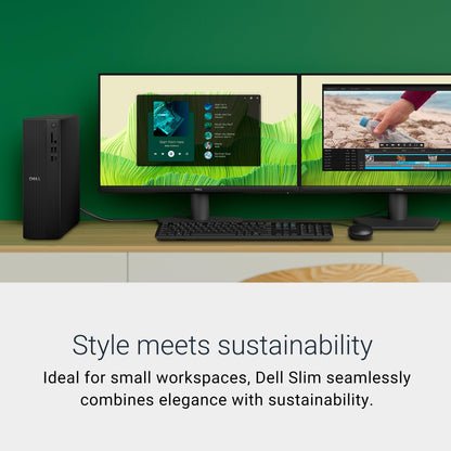 Dell Slim Desktop ECS1250 - Intel Core Ultra 5-225 Processor, Intel UHD Graphics, 16GB Memory, 512GB M.2 SSD, 3.0 SD Card Reader, Dell Wired Keyboard and Mouse, Windows 11 Home, Onsite+Migrate Service