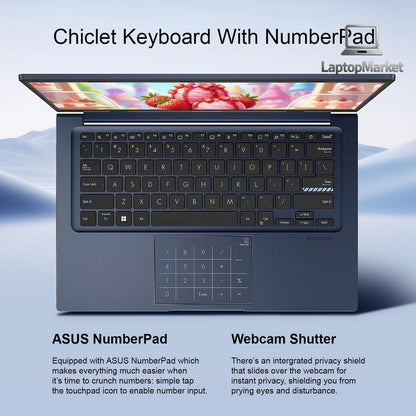 Customized ASUS Vivobook 14 FHD Laptop | Intel 13th Core i3, Up to 4.5GHz | 8/12/16/24/40GB DDR4 RAM | 256GB/512GB/1TB/2TB/4TB PCIe SSD | Win 11 | Wi-Fi 6E | HDMI | NumberPad | Thin & Light