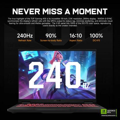 ASUS TUF A18 5070 Gaming Laptop, 18" WQXGA 240Hz Display, AMD Ryzen 7 260 (Beats Intel i7-14700), NVIDIA RTX 5070, 64GB RAM, 2TB SSD, RGB Backlit KB, Bundle with PCO Laptop Cooler