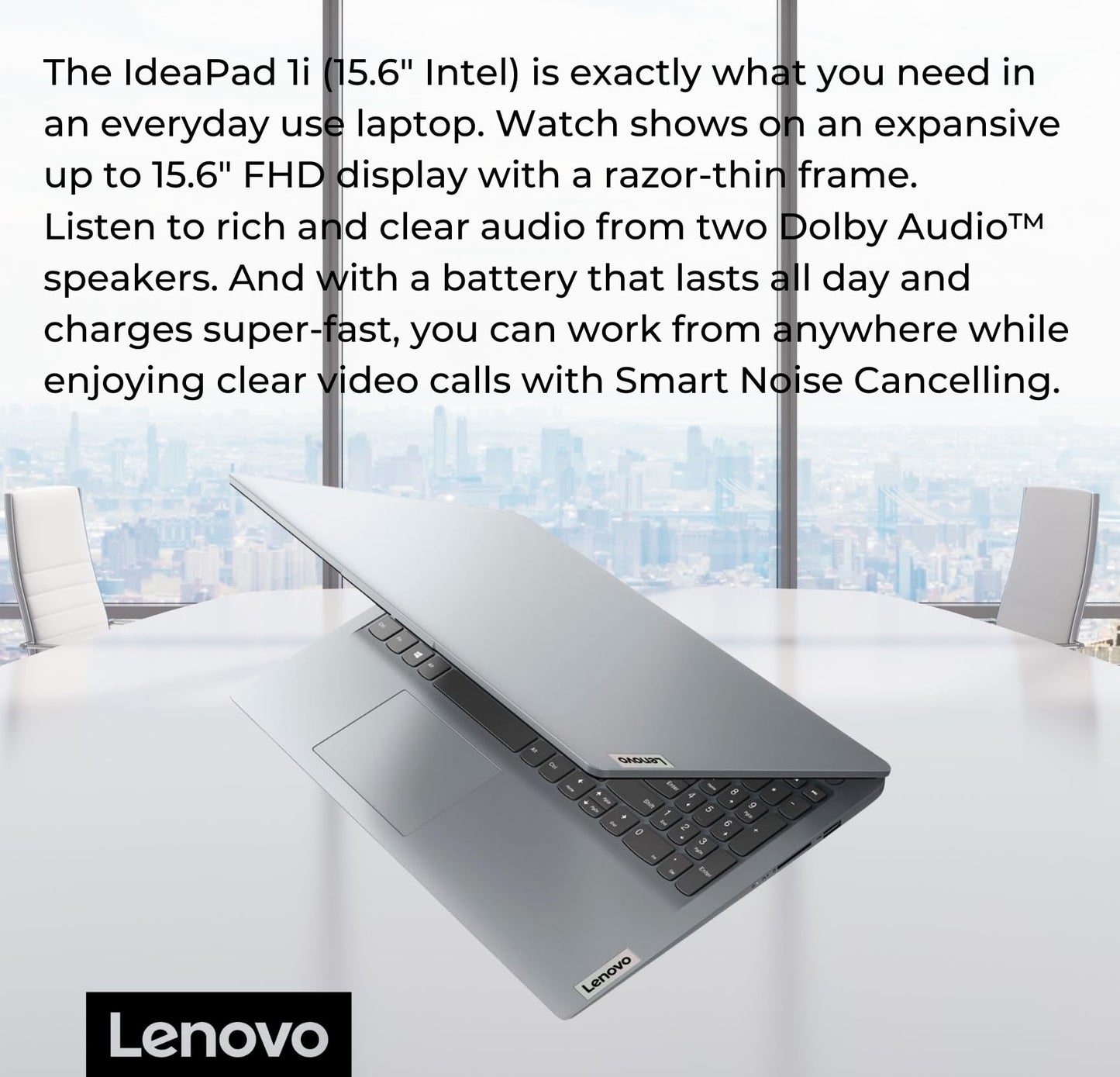 New Lenovo IdeaPad 1 Student Laptop, 15.6" FHD Display, Intel Dual Core Processor, 12GB RAM, 512GB SSD + 128GB eMMC, 1 Year Office 365, Wi-Fi 6, Webcam, Bluetooth, SD Card Reader, Windows 11 Home, Grey