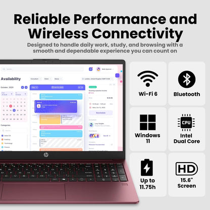 HP Ultrabook 15.6" Business Laptop Computer with Microsoft 365 • 2026 Edition • Intel 4-Core N200 CPU • 1.1TB Storage (1TB OneDrive + 128GB SSD) • Windows 11 • Copilot AI • no Mouse