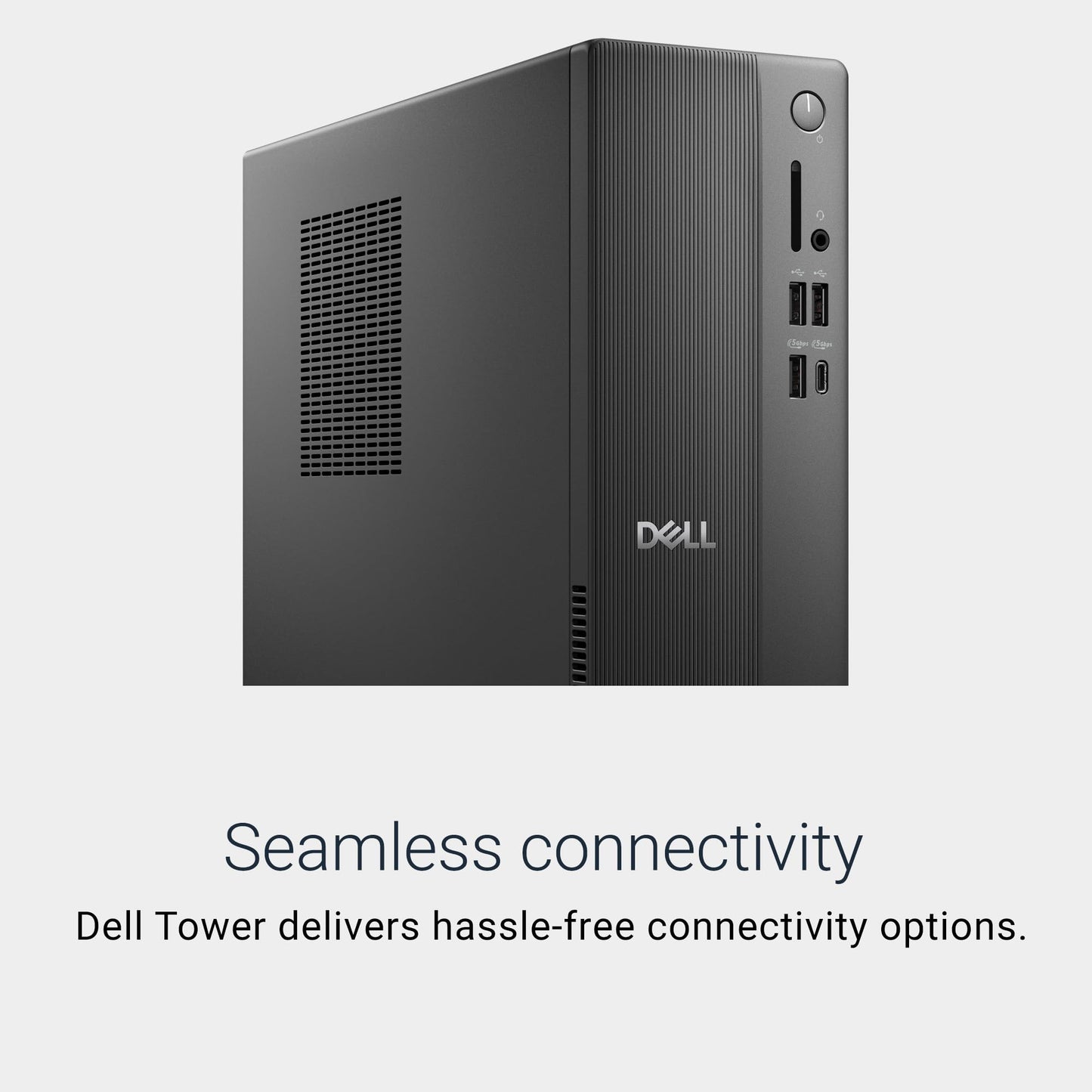 Dell Slim Desktop ECS1250 - Intel Core Ultra 5-225 Processor, Intel UHD Graphics, 16GB Memory, 512GB M.2 SSD, 3.0 SD Card Reader, Dell Wired Keyboard and Mouse, Windows 11 Home, Onsite+Migrate Service