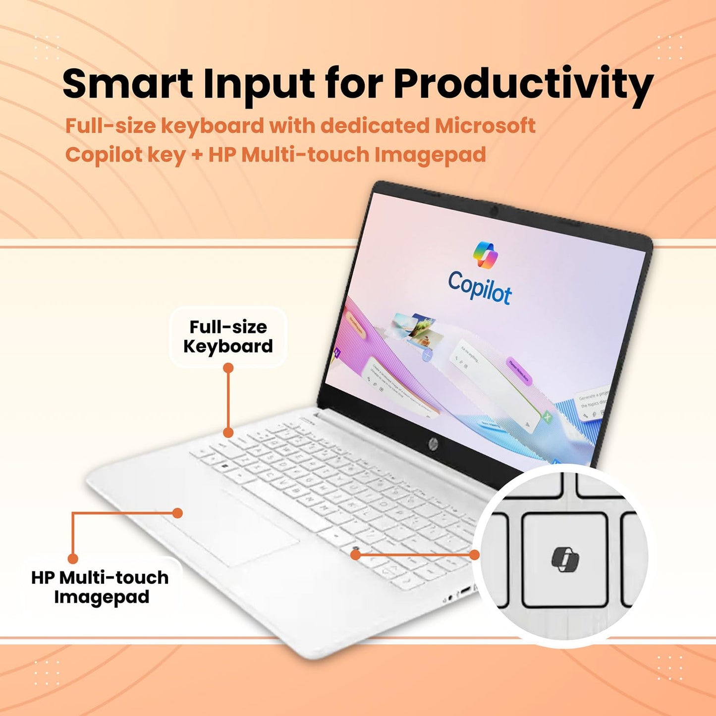 HP Ultrabook Laptop with Microsoft Copilot AI & Office 365 • Intel High Performance CPU • 8GB RAM • 1.3TB Storage (320GB SSD and 1TB OneDrive) • Windows 11 w/o Mouse